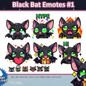 Emotes de Twitch de Black Bat para transmisión - Youtube Emotes Discord Stickers