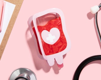 Pince à cheveux en forme de griffe pour poche de sang d&#39;infirmière, gommages, enrouleur de badge, médecin, infirmière
