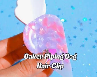 Baker Piping Bag Hair Clip, Claw Clip, Chef, Culinary