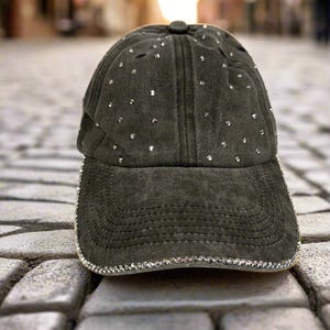 Bling Baseball Cap - Grey