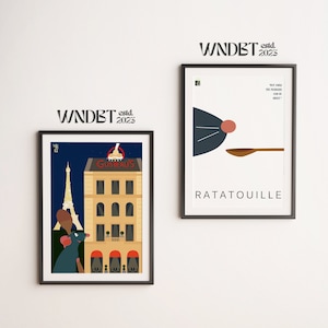 Poster Ratatouille FULL HD, quattro in uno, pacchetto completo, risoluzione 600 dpi, poster cartoon, disegnato a mano, arredamento per la casa, poster di Parigi, digitale