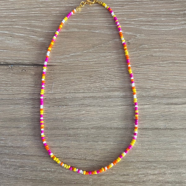 Summer Sunset Sead Bead Necklace