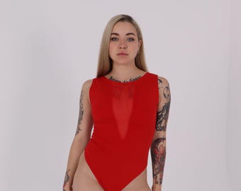 Red bodysuit,Coachella/Burning Man rave clothing,red dancewear set,carnival outfit,crimson dance costume