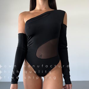 Black pole dance leotard,exotic clothing bodysuit,pole dance costume,poledance outfit,stripper mesh catsuit,women exotic pole dancing set