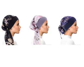 3 PACK - Chemo Turban For Cancer Women Head Scarf for Women Cancer Headwear Headwrap Head Cover Chemotherapy Headwear Cap Cancer Women Hat
