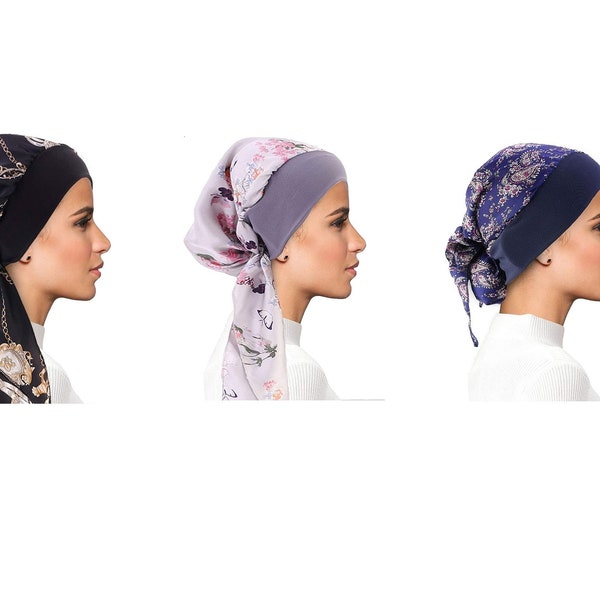 3 PACK - Chemo Turban For Cancer Women Head Scarf for Women Cancer Headwear Headwrap Head Cover Chemotherapy Headwear Cap Cancer Women Hat