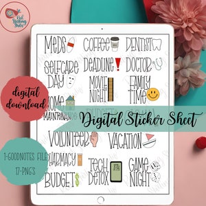 Every Day Stickers Volume 2, Everyday Digital Stickers, Planner Stickers for goodnotes