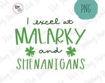 Día de San Patricio PNG, Malarky y Shenanigans PNG, PNG dibujado a mano, Archivo digital para sublimación