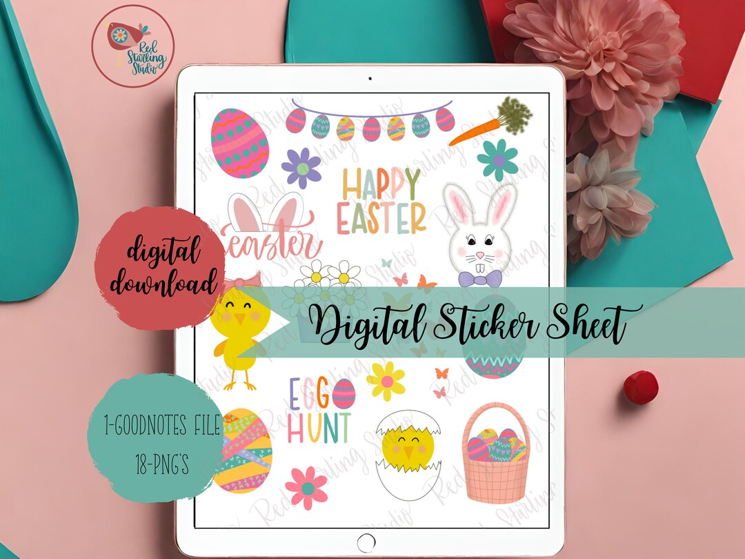Digital Easter Stickers, Digital Stickers for Goodnotes, Digital ...