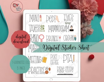 Pegatinas todos los días Volumen 3, pegatinas digitales para buenas notas, pegatinas prerecortadas, pegatinas del planificador digital