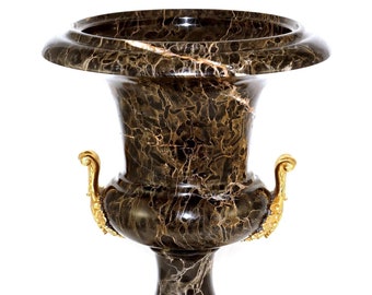 Art Deco - Marmor Amphore / Vase mit Bronze - Luxus Dekoration - Marmor Decor