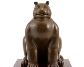 Figure en bronze - Fernando Botero - Gros chat - Sculpture en bronze - Sculpture de chat drôle - Décor de chat