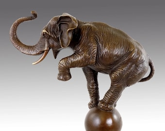 Elephant on Ball - Animal Sculpture - Rembrandt Bugatti - Italian Artist - Bronze Elephant - Bronze Figure - Africa Decor