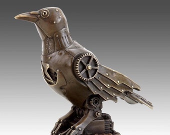 Steampunk Figur - Vogel Bronze - Moderne Kunst - Martin Klein - Deutscher Bildhauer - Tierbronzestatue - Abstrakte Kunst