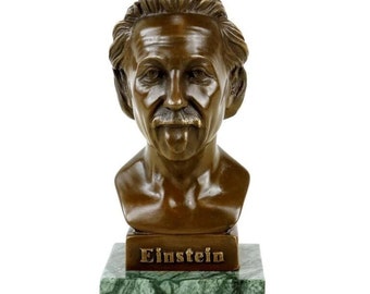 Albert Einstein Tongue Bust - Einstein's Tongue - Bronze Bust - Sculpture - Bronze Figure - Theoretical Physicist