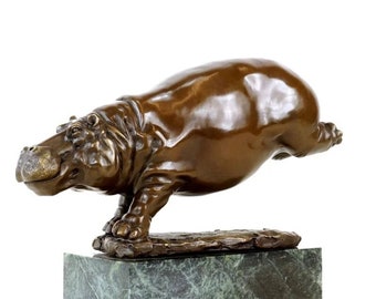 Hippo Bronze Figure - Hippo - Animal Figure - Martin Klein - Bronze Sculpture - German Sculptor - African Wildlife - Hippo