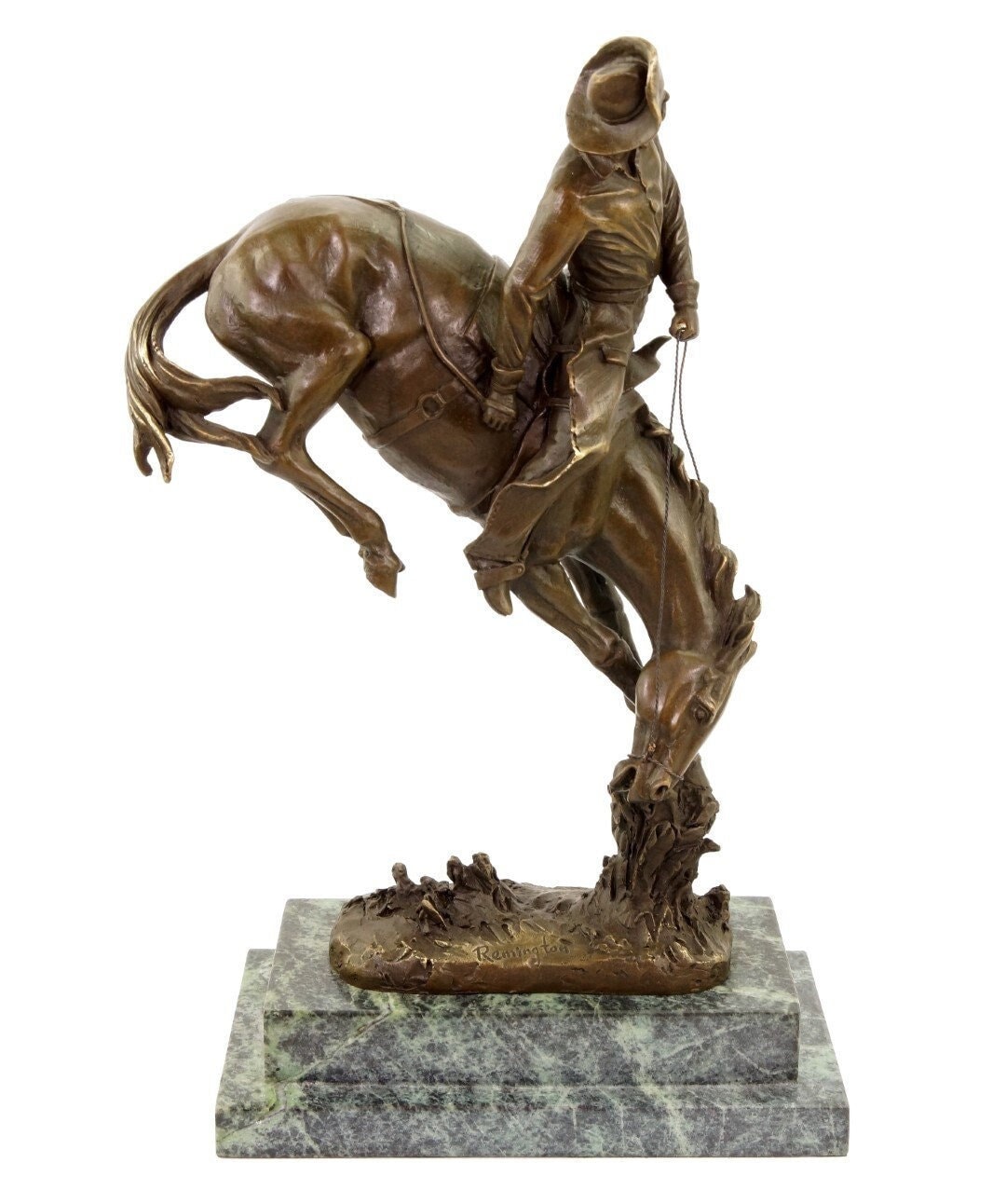 The Outlaw - limited edition horse statue - signed Frederic Remington - bronze figure - sculpture