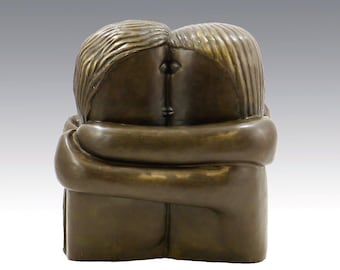 Figure en bronze d'art moderne - Sculpture - Le Baiser (1907) - Constantin Brancusi - Décor d'amour - Statue d'amour - Sculpture abstraite en bronze