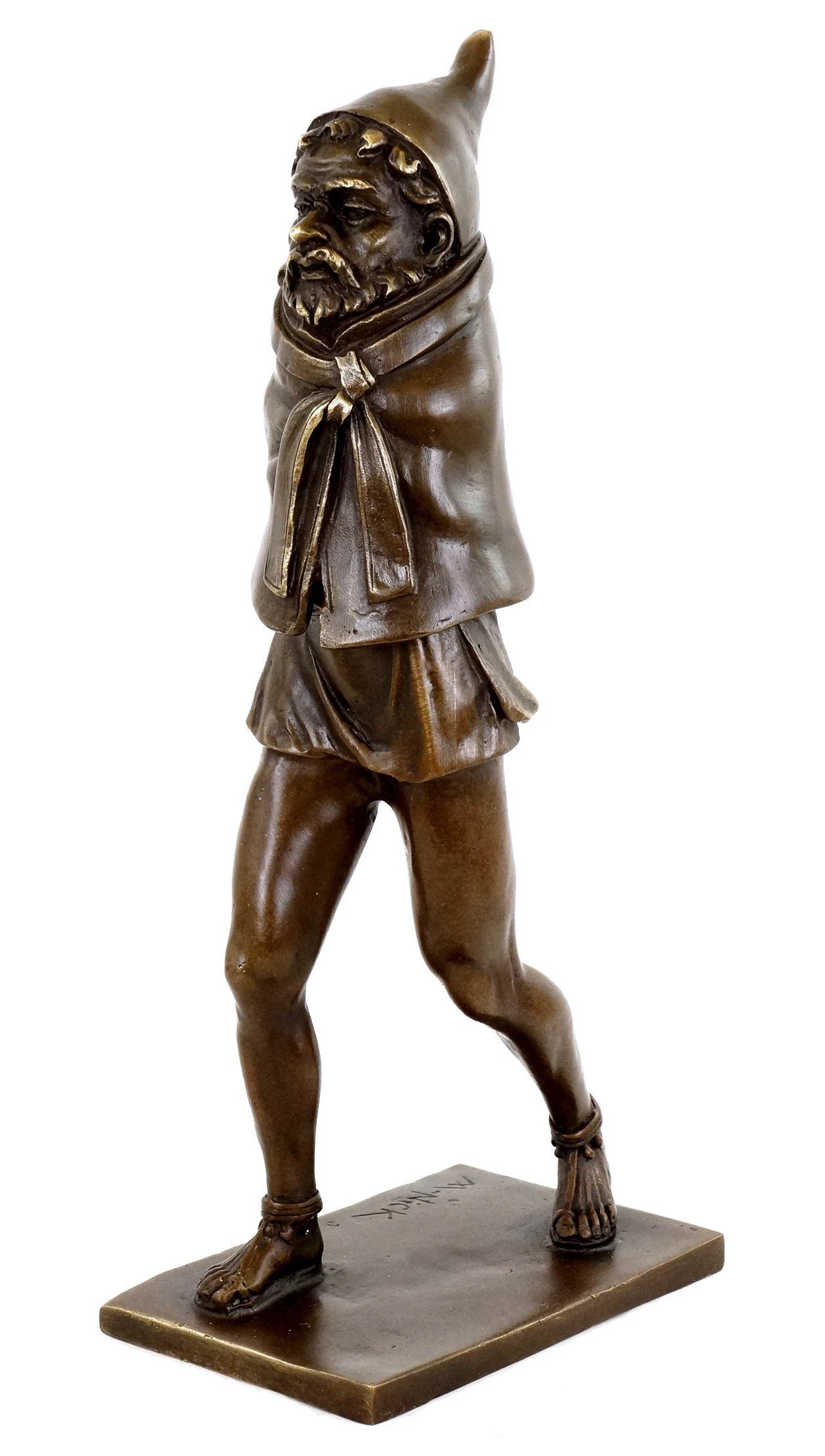 Fertility God Priapus - Two-parts Erotic Bronze Figure - Signed 