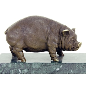 Bronze Schwein / Hausschwein - Bronzestatue - Skulptur von Bugatti - Fleischer Dekoration -  Wurst Decor