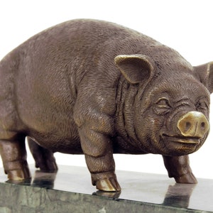 Bronze Pig / Domestic Pig Bronze Statue Sculpture by Bugatti Butcher Decoration Sausage Decor Butcher shop decoration image 7