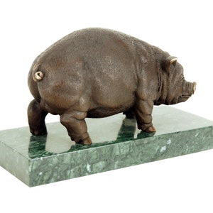 Bronze Pig / Domestic Pig Bronze Statue Sculpture by Bugatti Butcher Decoration Sausage Decor Butcher shop decoration image 4