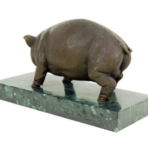 Bronze Pig / Domestic Pig Bronze Statue Sculpture by Bugatti Butcher Decoration Sausage Decor Butcher shop decoration image 5