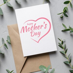 Moederdag wenskaarten gepersonaliseerd, wit A2-formaat voorgesneden met bruine envelop | Tuinmoeder cadeauaccessoire, bedrukt aangepast bericht binnenin