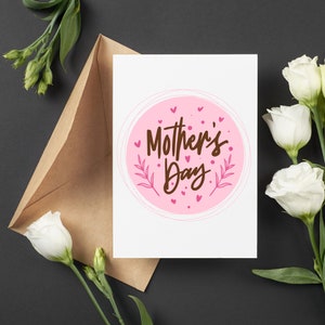 Moederdag wenskaarten gepersonaliseerd, wit A2-formaat voorgesneden met bruine envelop | Tuinmoeder cadeauaccessoire, bedrukt aangepast bericht binnenin