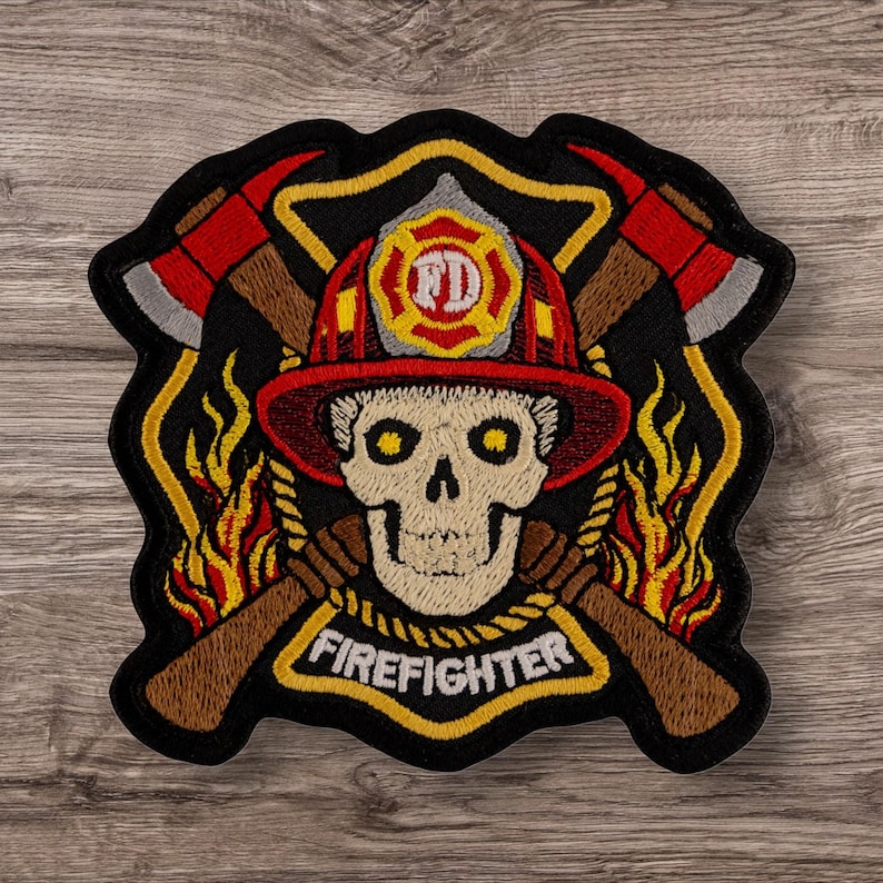 Firefighter Iron-on Patch Collection – Set of 6 Bold Embroidered ...