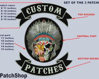 Custom Biker Rocker Patches – Personalized Flame Back Patch Set for ...