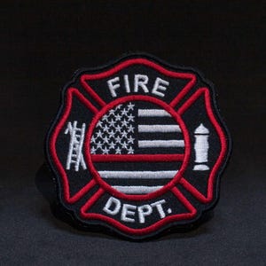 Firefighter Iron-on Patch Collection – Set of 6 Bold Embroidered ...