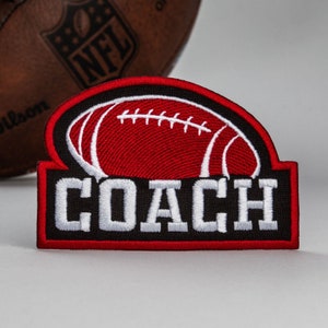 American Football Trainer Aufbügler, Gesticktes Emblem für Sportbekleidung, 3,7 x 2,5 Zoll