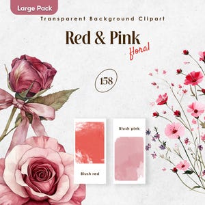 Rose rose PNG aquarelle Clipart fleurs roses romantiques bouquet de mariage Saint Valentin floral ensemble Guérir bientôt carte décorer usage commercial