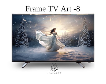 Frame TV Art-8 / Modern Art, Dance Fantasy Christmas Atmosphere, Mixed Media Digital Art, Instant Download