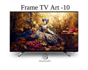 Frame TV Art-10 / Modern Art, Grape Harvest Atmosphere, Mixed Media Digital Art, Instant Download