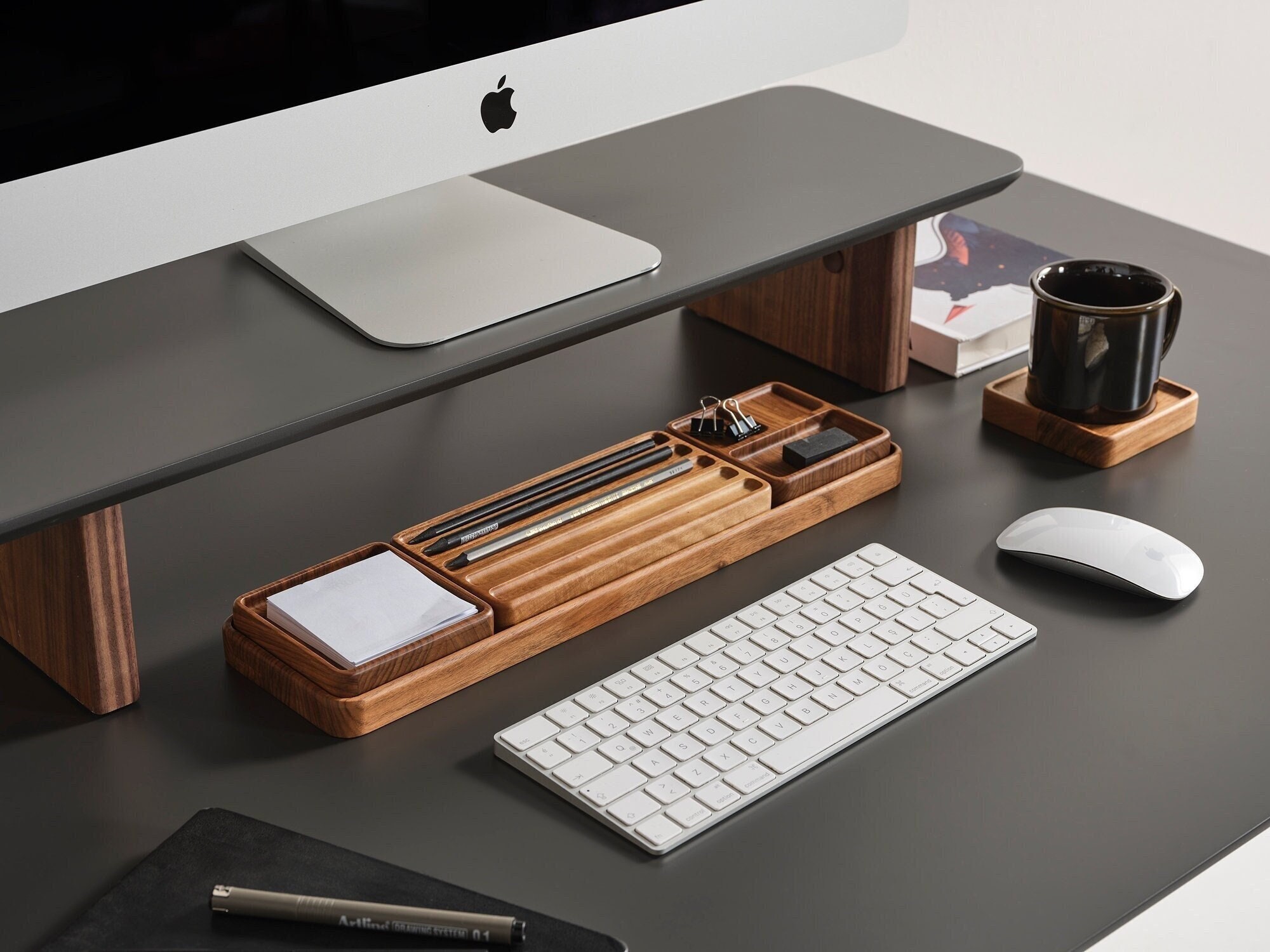 Wooden Desk Organization Set of Three, Cool Office Desk