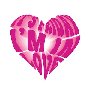 Es viernes, estoy enamorado: impresión tipográfica retro con un corazón maravilloso, descarga digital, arte de pared estético de los años 80 y 90, póster de San Valentín rosa