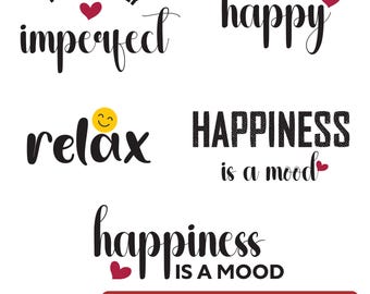 Paquete de citas positivas: tipografía inspiradora / Descarga digital (EPS, PNG, JPEG)