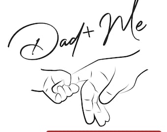 Papá y yo tomados de la mano – Arte lineal minimalista / Diseño digital para el Día del Padre (EPS, PNG, JPEG)