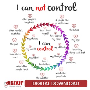 What I Can & Can’t Control Circle Chart – Mental Health Awareness ...