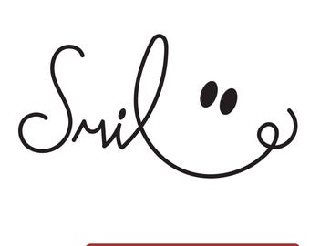Tipografía manuscrita Smile: diseño de caligrafía minimalista / Descarga digital (EPS, PNG, JPEG)