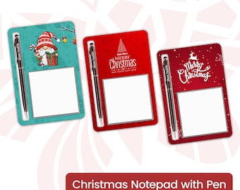 Bloc de notas navideño con bolígrafo – Set de regalo navideño