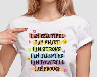 Cita de Afirmaciones Positivas: "Soy suficiente" Diseño Motivacional / Descarga Digital (EPS, PNG, JPEG)