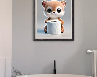 Lindo póster para ir al baño: adorable póster para el baño