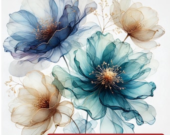 Elegante arte floral en acuarela – Descarga digital