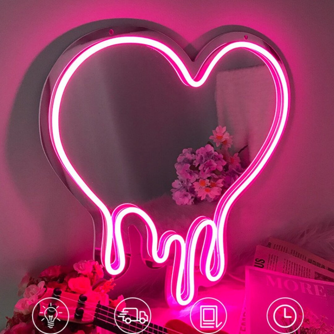 Wavy Mirror Led Neon Sign Lights for Girls Room Decor Lamp Etsy