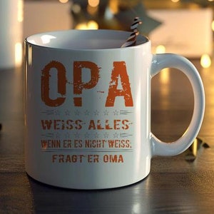 Lustige Opa Tasse mit Spruch | Geburtstagsgeschenk Opa | Geschenkidee zu Weihnachten und Vatertag |  330 ml Weiße Tasse