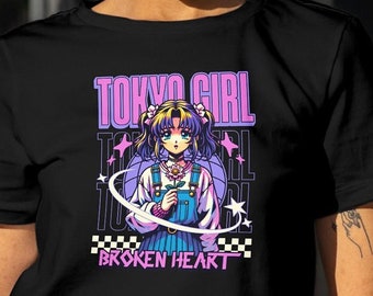 Anime T-Shirt | Geschenk für Anime Fans | Geschenkidee für Teenager | Geschenk zum Geburtstag | Tokyo Girl Shirt | Japan  Mode | Damenshirt