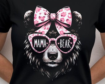 Mama Bär T-Shirt | Rosa Schleife & Herzen | Geschenk zum Muttertag | Geschenk für Mama | Oma Shirt | Mamatag Geschenkidee | Damenshirt